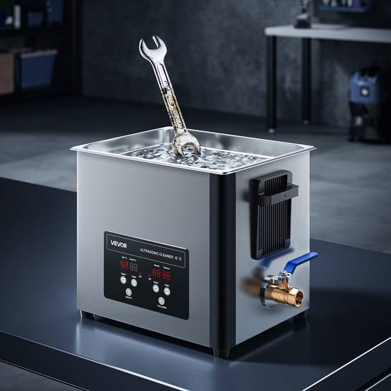 Vevor - VEVOR Nettoyeur à ultrasons 10 L, 40 kHz, chauffage 180 W, panier inox et affichage numérique, pour bijoux, montres, lunettes et pièces. - Image 8