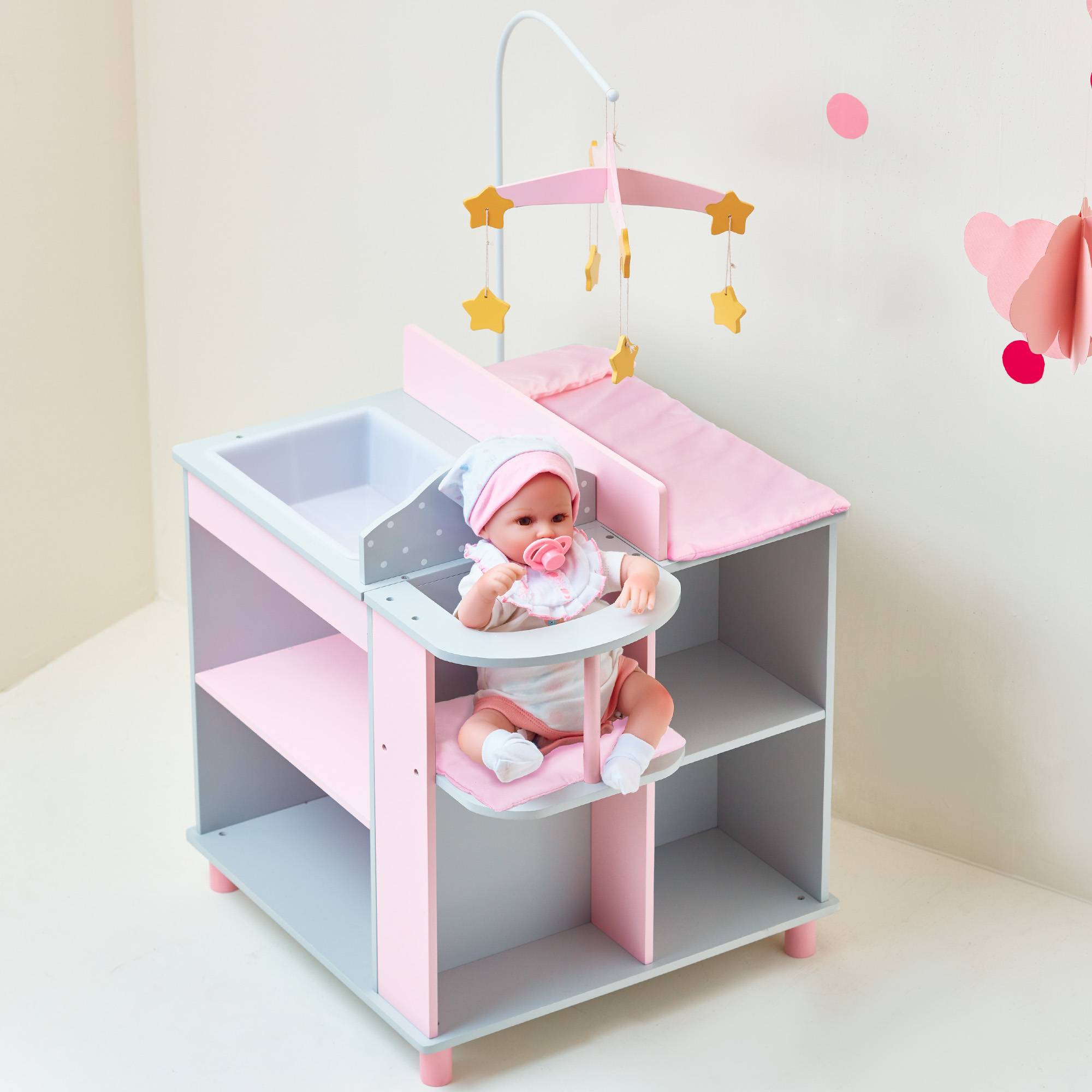 Table à langer avec rangement 97.8 cm, Gris Teamson Kids - Image 2