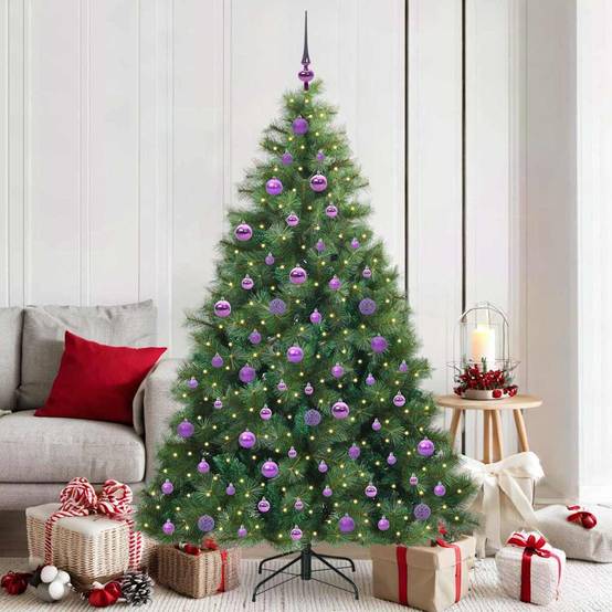 Sapin de Noël | Arbre de Noël artificiel avec 300 LED Vert 180 cm PE et PVC Maison Chic - Image 2