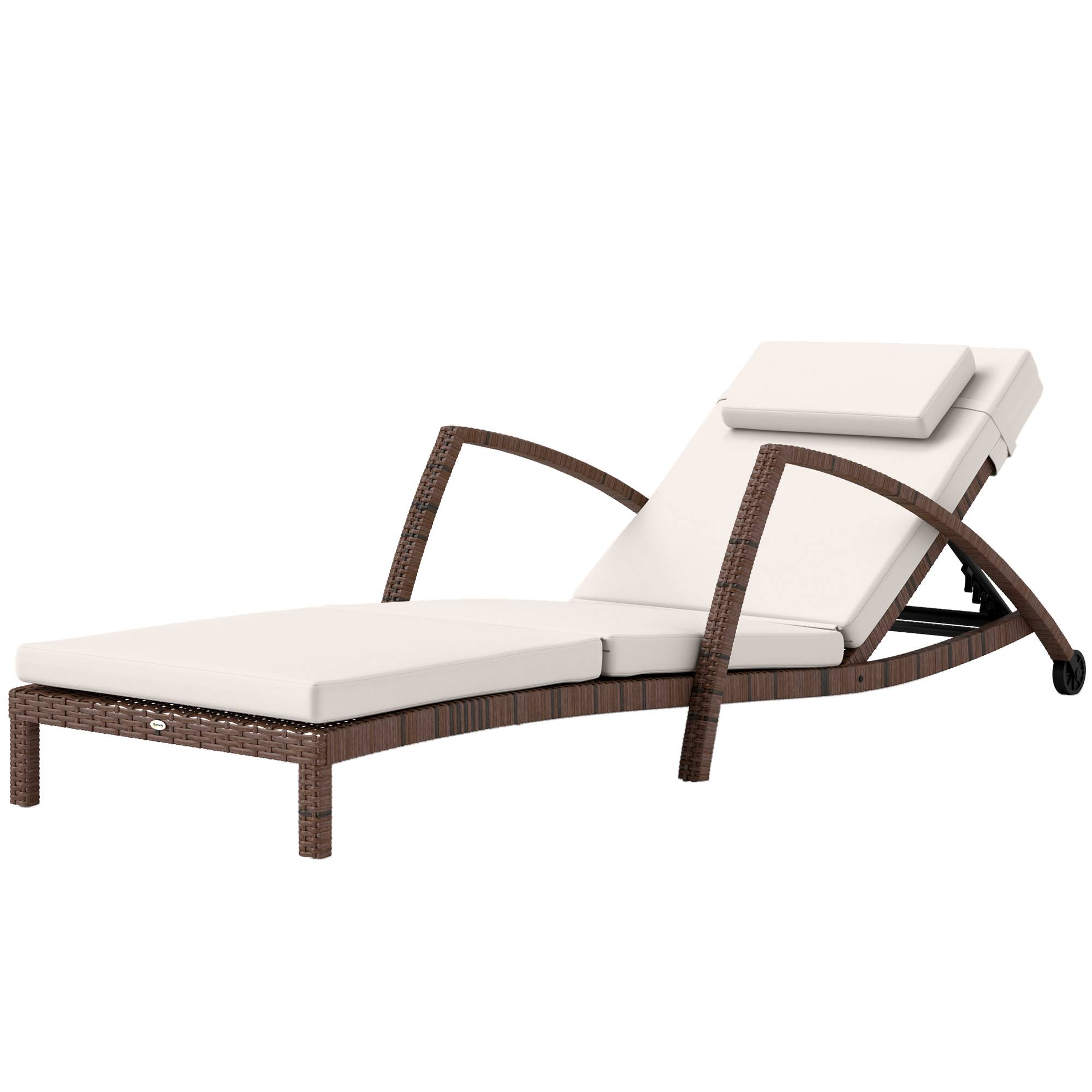 PANGIVO - Bain de soleil résine tressée marron et beige 185 x 72 x 78 cm - PANGIVO - Image 2