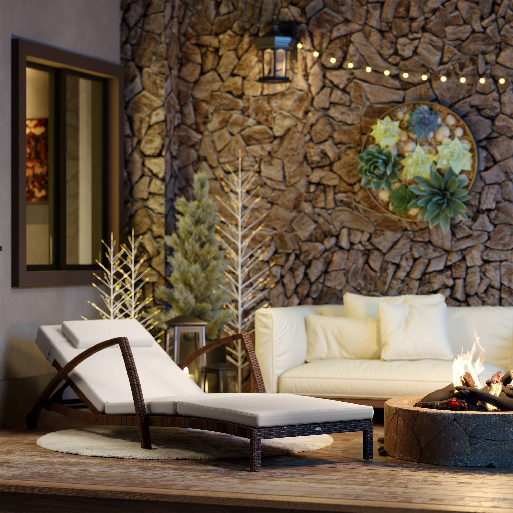 PANGIVO - Bain de soleil résine tressée marron et beige 185 x 72 x 78 cm - PANGIVO - Image 10