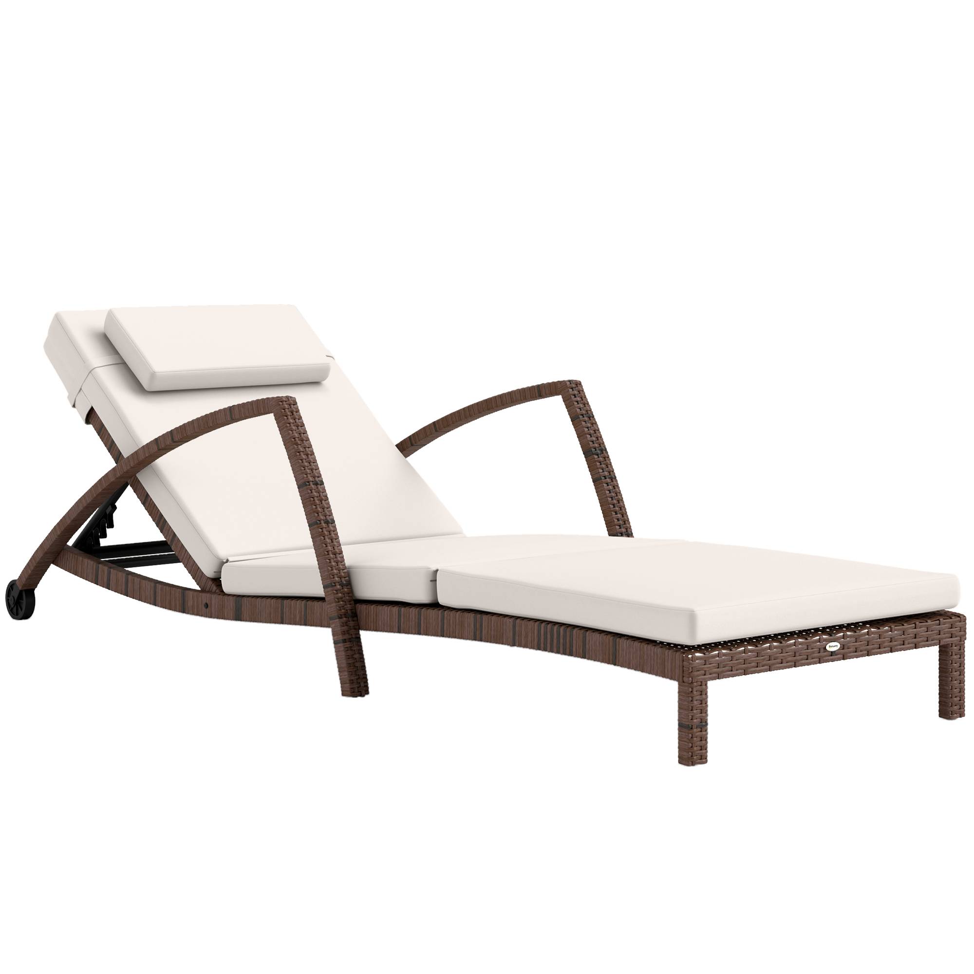 PANGIVO - Bain de soleil résine tressée marron et beige 185 x 72 x 78 cm - PANGIVO - Image 1