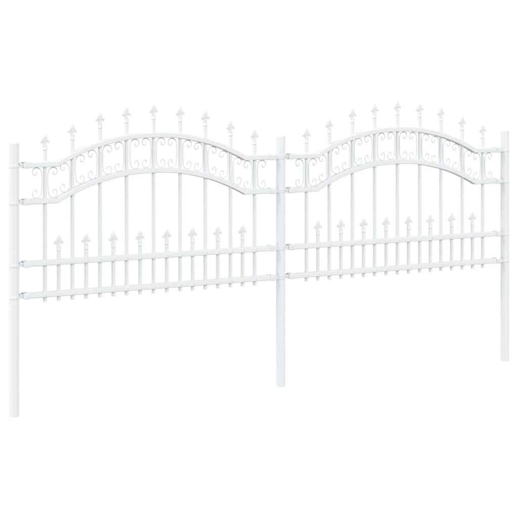 Maison Chic - Clôture de jardin - Panneau de clôture - Palissade Blanc 115 cm Acier peint par poudre g462 - Image 3