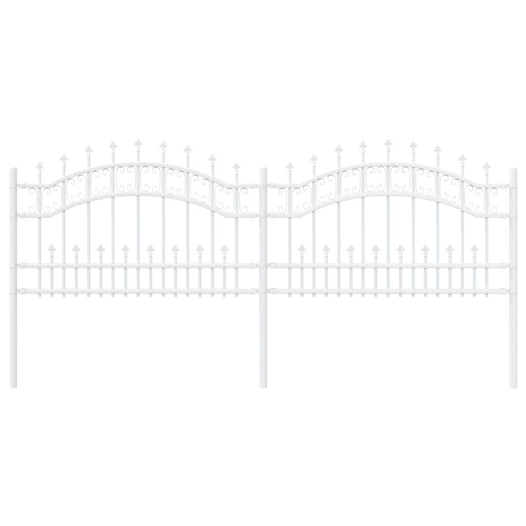 Maison Chic - Clôture de jardin - Panneau de clôture - Palissade Blanc 115 cm Acier peint par poudre g462 - Image 1