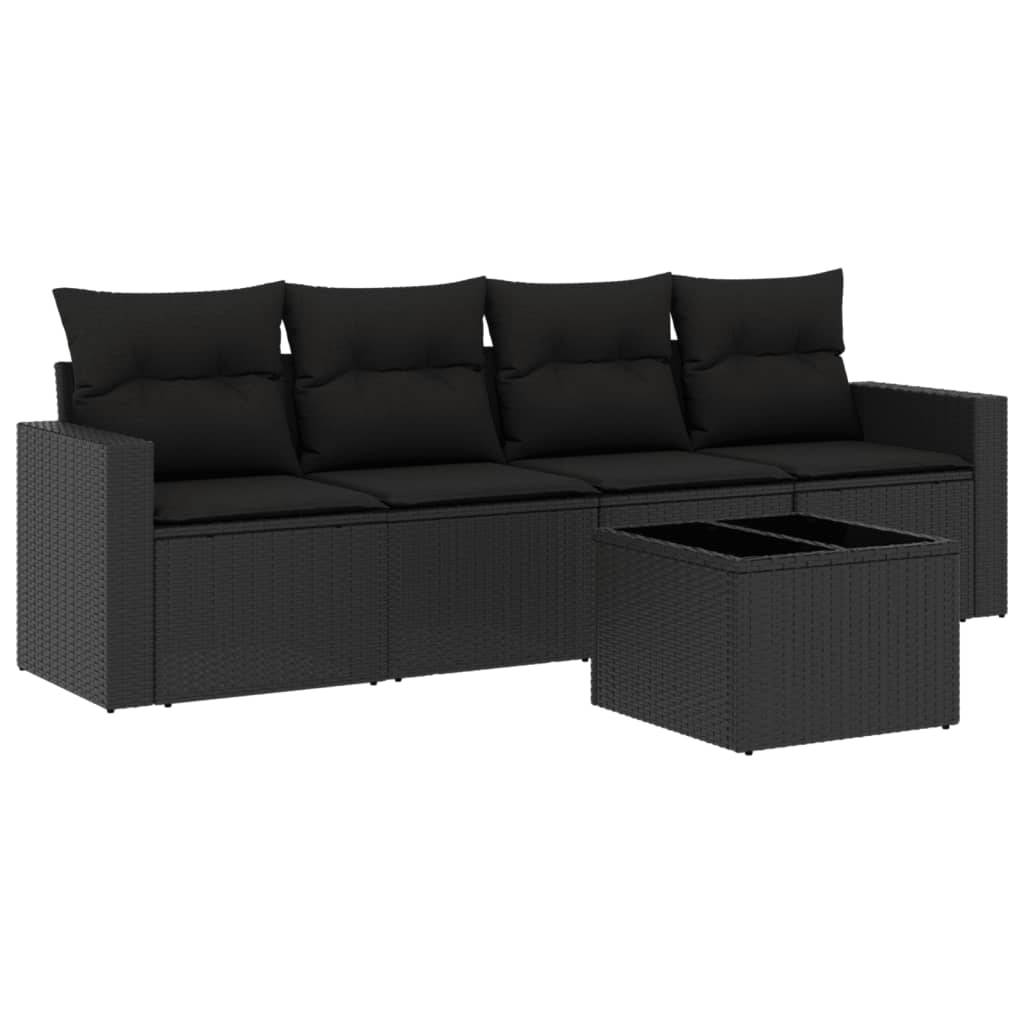 ComfortXL - Salon de Jardin 4 Places avec Rangement Résine Tressée Noire et Table Basse Verre pour Extérieur – ComfortXL Outdoor Living - Image 2