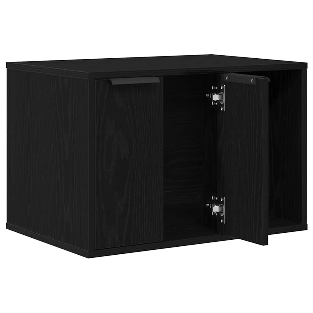 Meuble cache-litière pour chat en bois d'ingénierie Table d'appoint Chêne Noir – ComfortXL Pet Living - Image 5