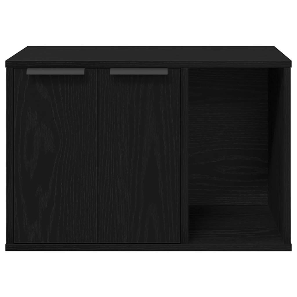 Meuble cache-litière pour chat en bois d'ingénierie Table d'appoint Chêne Noir – ComfortXL Pet Living - Image 6