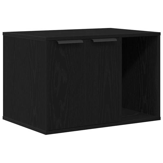 Meuble cache-litière pour chat en bois d'ingénierie Table d'appoint Chêne Noir – ComfortXL Pet Living - Image 2