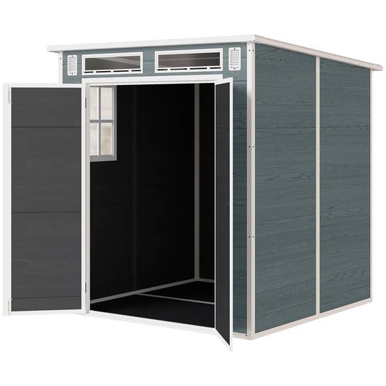 Abri de jardin polypropylène effet bois 182 x 182 x 196 cm - PANGIVO - Image 2