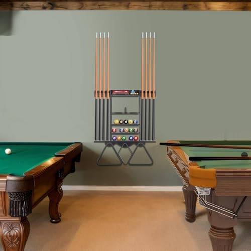 Support Mural Pour Queues De Billard – Bois, 4 Clips, Fixation Murale, Gaine De Place, 27x3x3 Cm, Pour Clubs Et Salles De Jeu