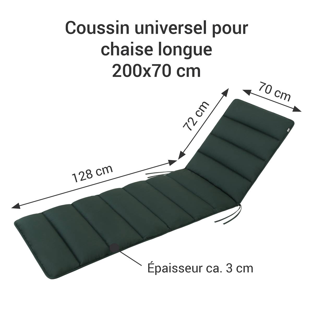 Coussin de Transat FlAIR - vert - 200x70cm - Image 6
