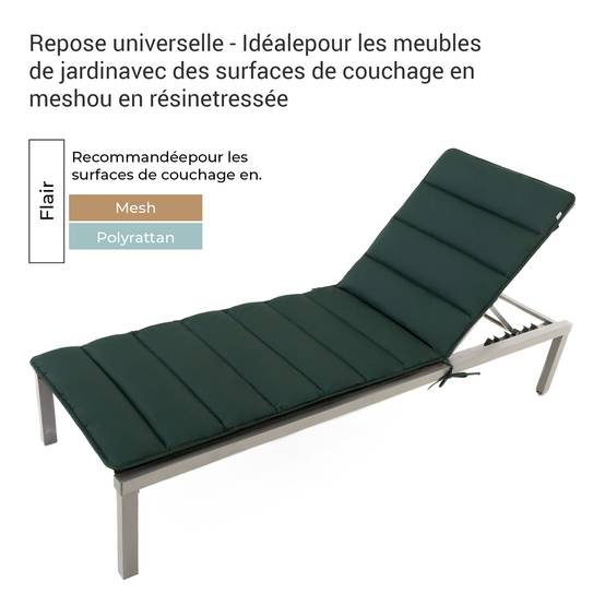 Coussin de Transat FlAIR - vert - 200x70cm - Image 3