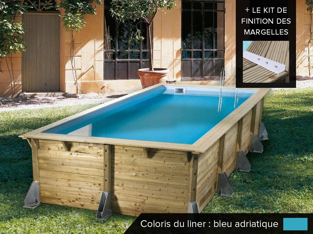 Ubbink - Kit piscine bois UbbinkAzura 5,05 x 3,50 x 1,26 m - Liner bleu + Kit margelles - Ubbink - Image 3