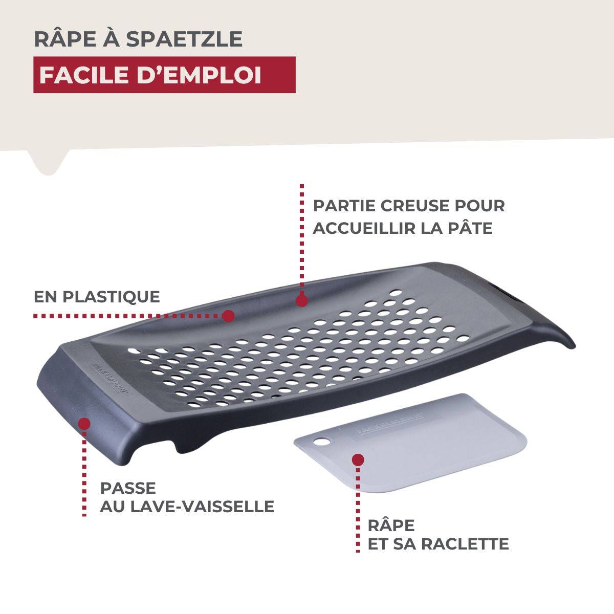 Râpe pour spaetzles 31 cm maison Fackelmann - Image 4