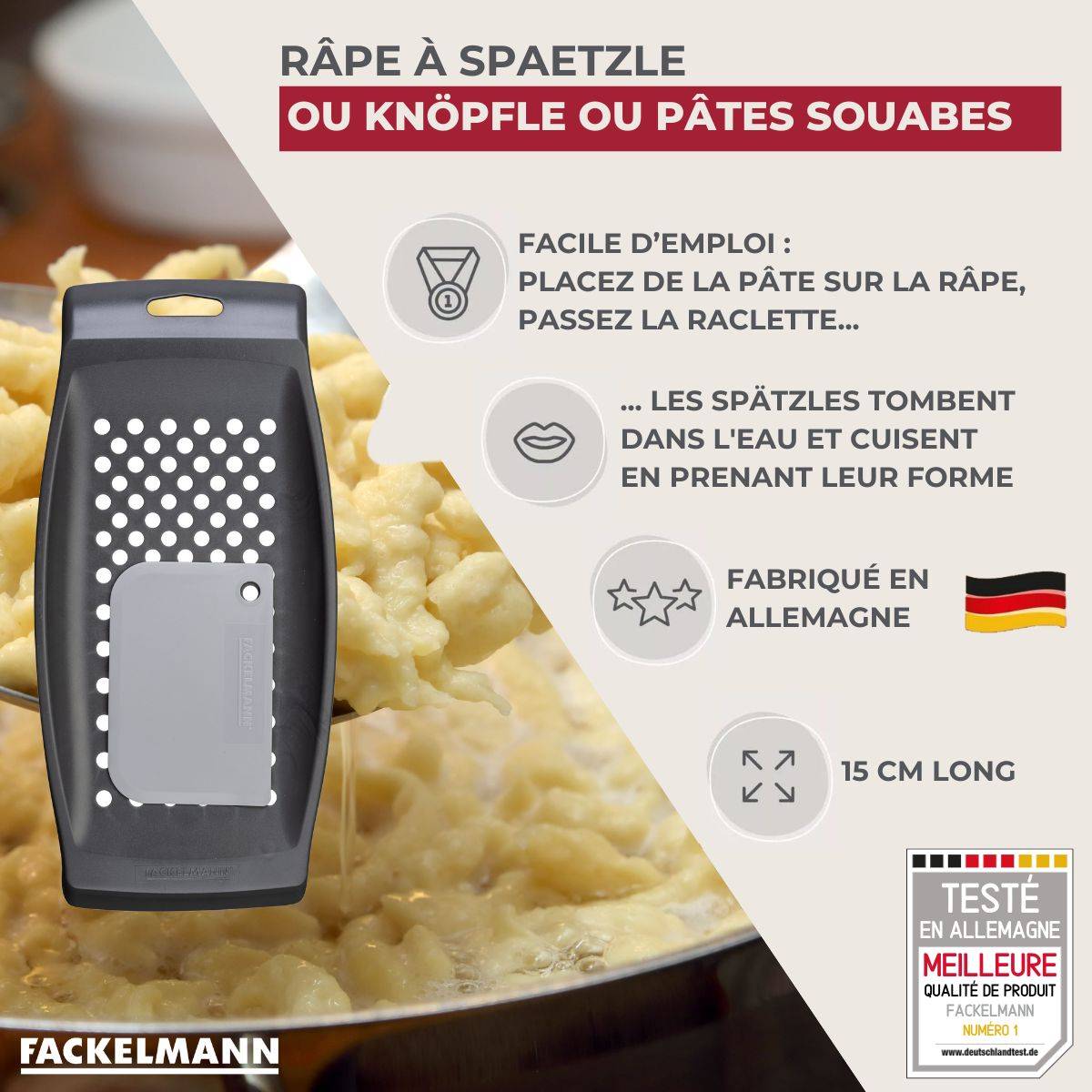 Râpe pour spaetzles 31 cm maison Fackelmann - Image 3