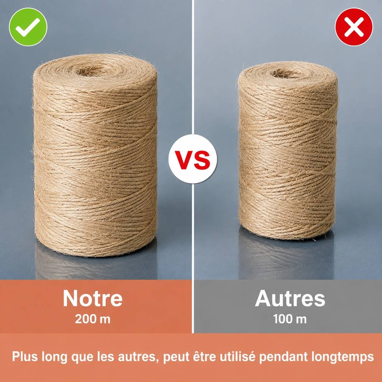 Corde en Jute Marron 200m Diamètre 1mm pour Jardin Tuteur Arbres Plantes Fleurs DIY - Image 3