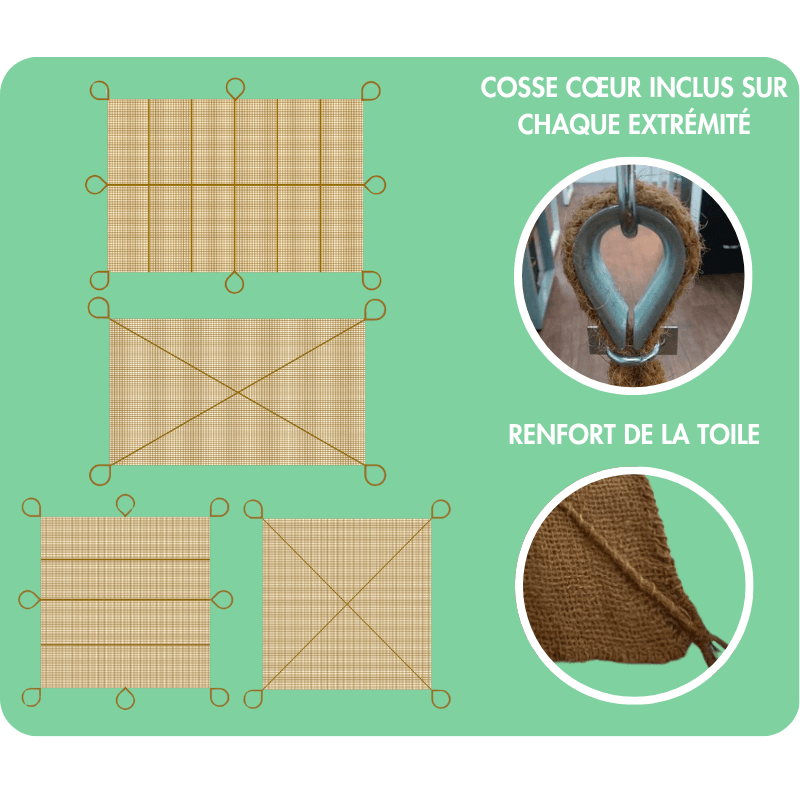 Filet de camouflage en fibre de coco / Rectangle / 3x7 - Image 8