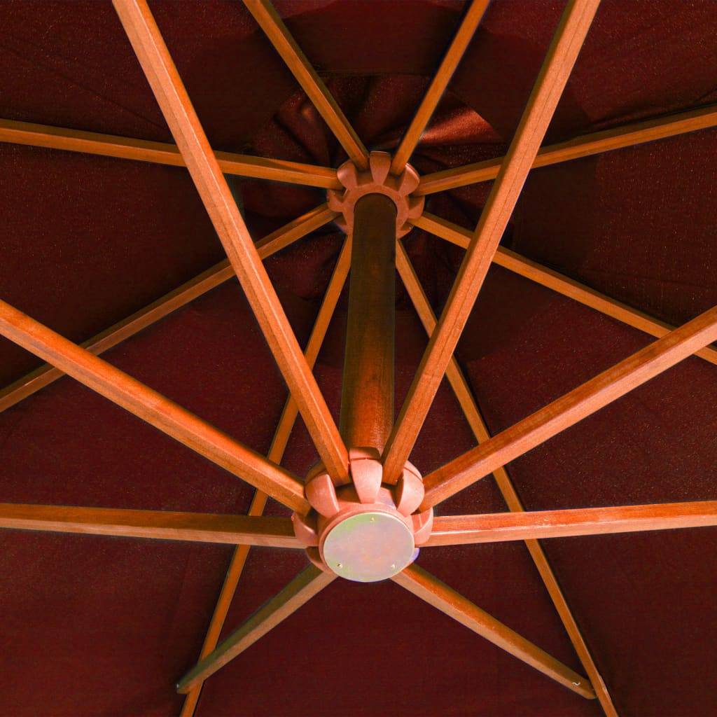 Helloshop26 - Parasol suspendu avec mât 3,5 x 2,9 m bois de sapin orange - Image 5