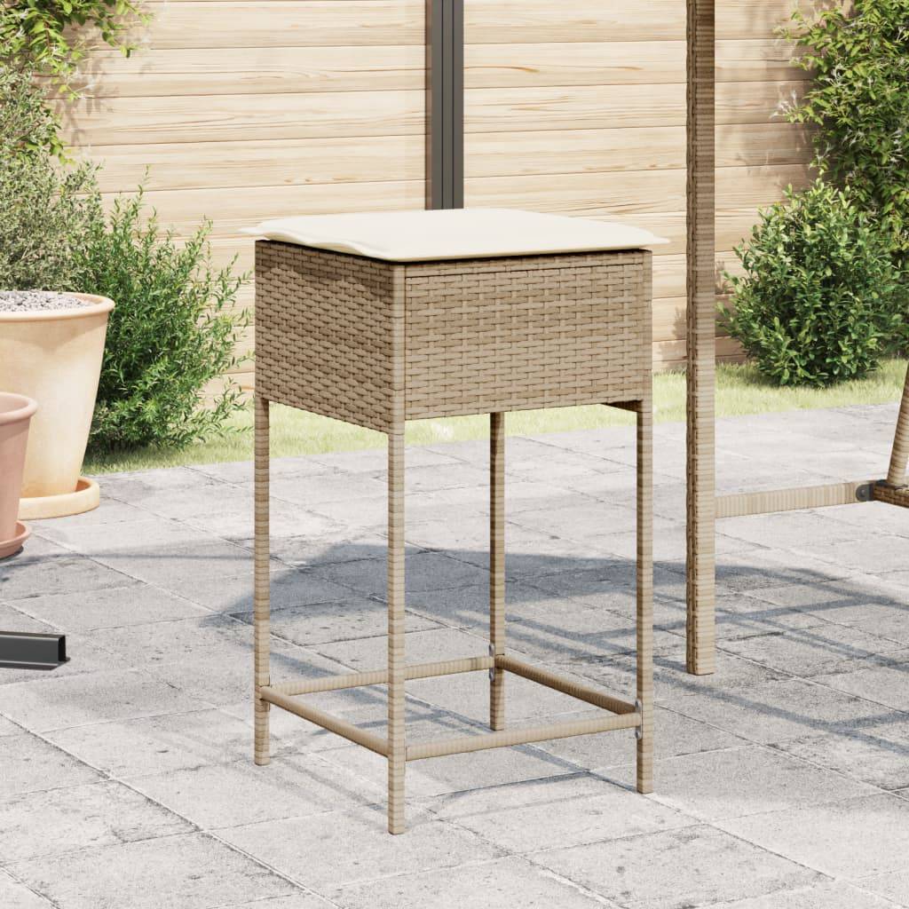 Prolenta Premium - Chaises de jardin rotin beige  40 x 40 x 76 cm  - Prolenta premium p371.4 - Image 2