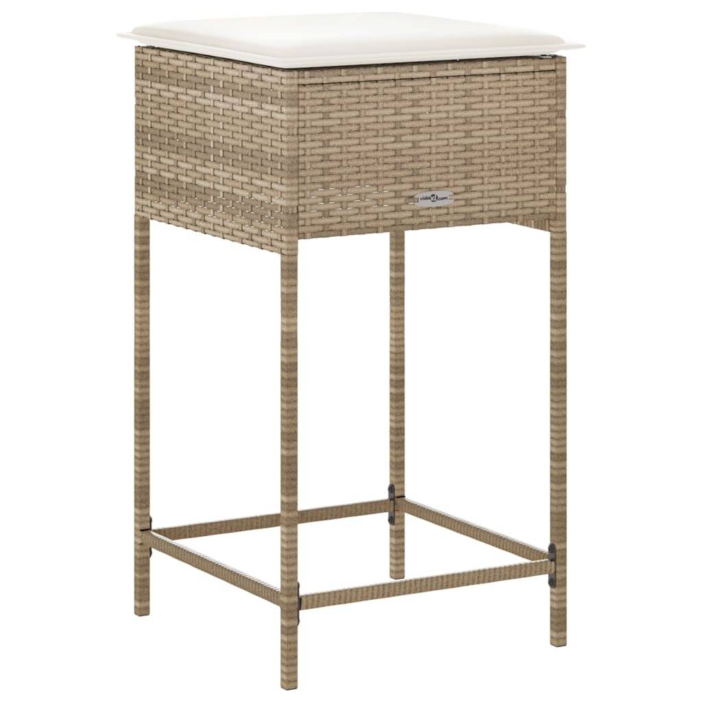 Prolenta Premium - Chaises de jardin rotin beige  40 x 40 x 76 cm  - Prolenta premium p371.4 - Image 7