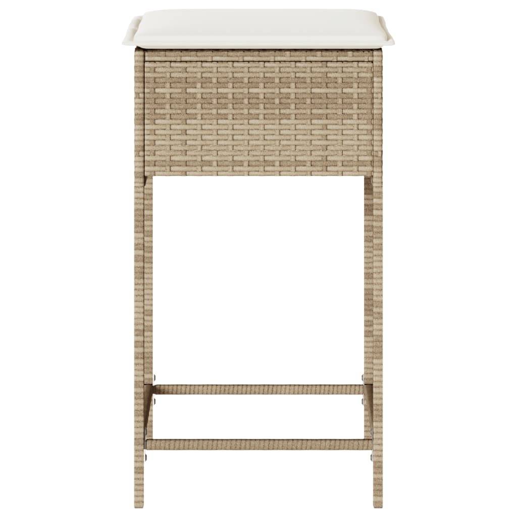 Prolenta Premium - Chaises de jardin rotin beige  40 x 40 x 76 cm  - Prolenta premium p371.4 - Image 5