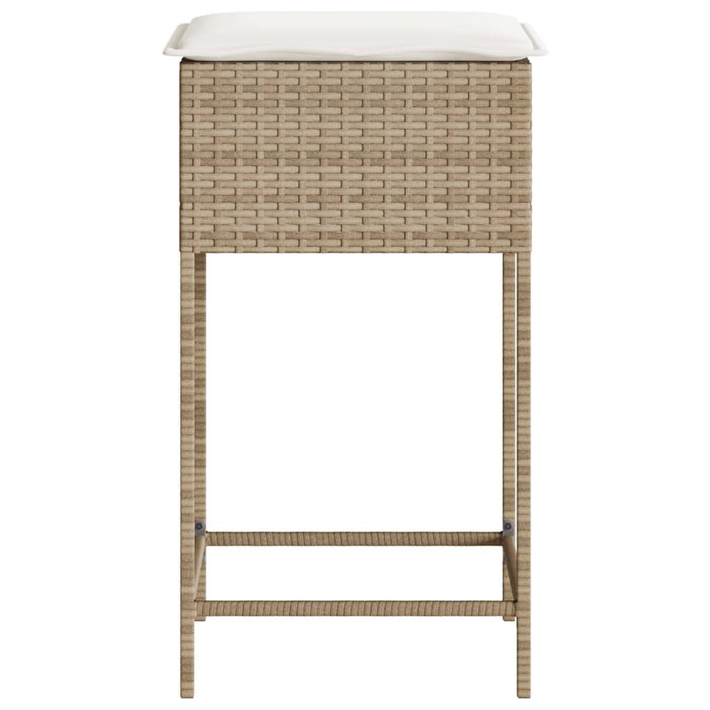 Prolenta Premium - Chaises de jardin rotin beige  40 x 40 x 76 cm  - Prolenta premium p371.4 - Image 6