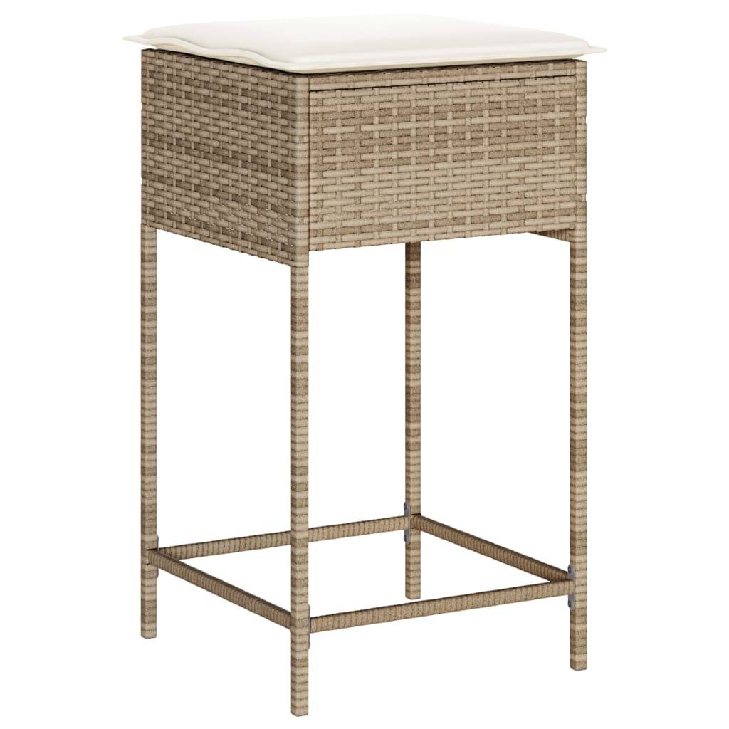 Prolenta Premium - Chaises de jardin rotin beige 40 x 40 x 76 cm - Prolenta premium p371.4 - Image 4