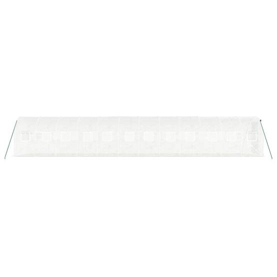 Serre Tunnel 24m² - Serre de jardin - Serre de culture avec cadre en acier blanc 12x2x2 m MI863 MAISON CHIC - Image 5