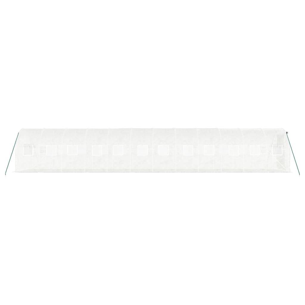 Serre Tunnel 24m² - Serre de jardin - Serre de culture avec cadre en acier blanc 12x2x2 m MI863 MAISON CHIC - Image 5