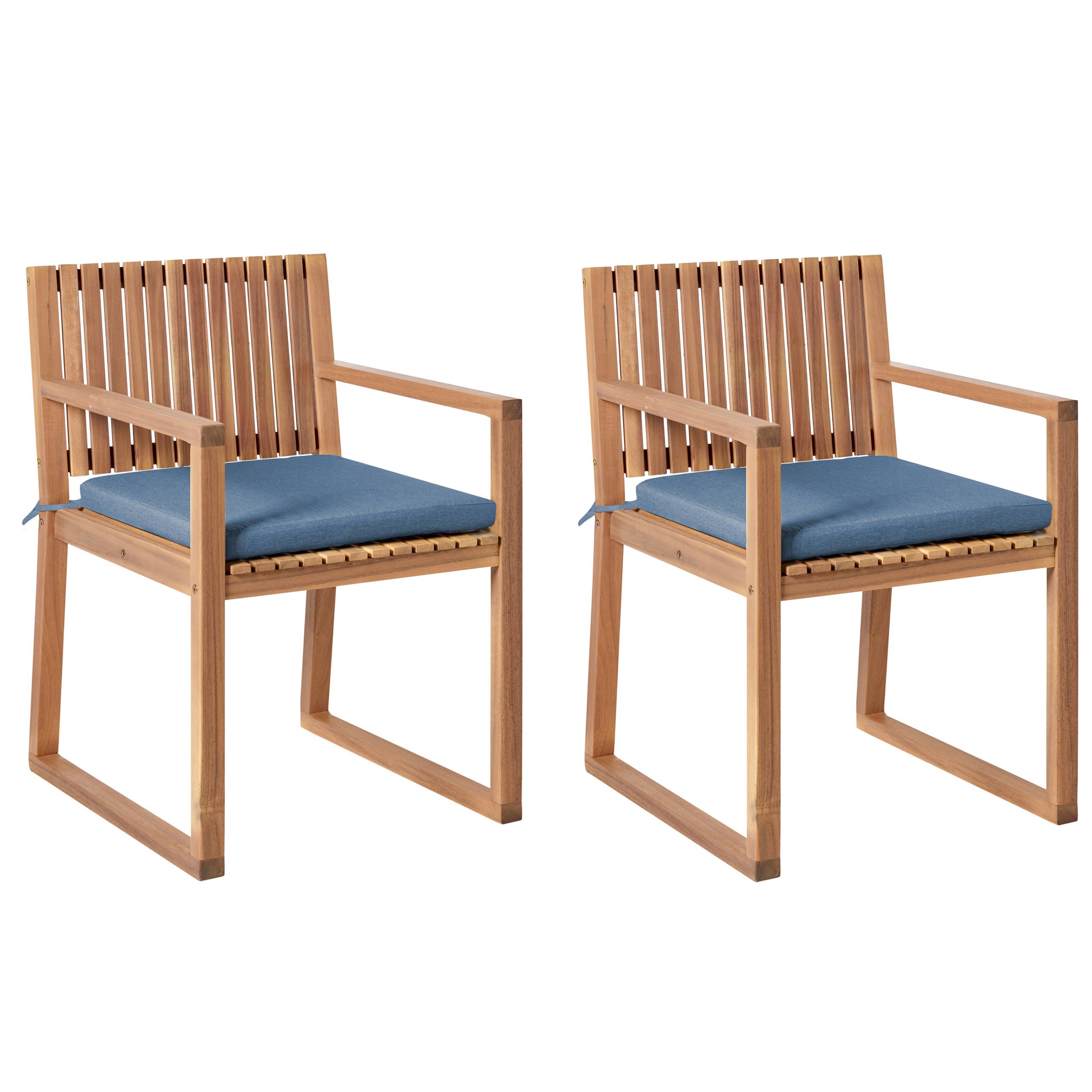 Beliani - Chaise de jardin Bois d'acacia certifié Bleu SASSARI PREMIUM - 54x59x80- Beliani - Image 2