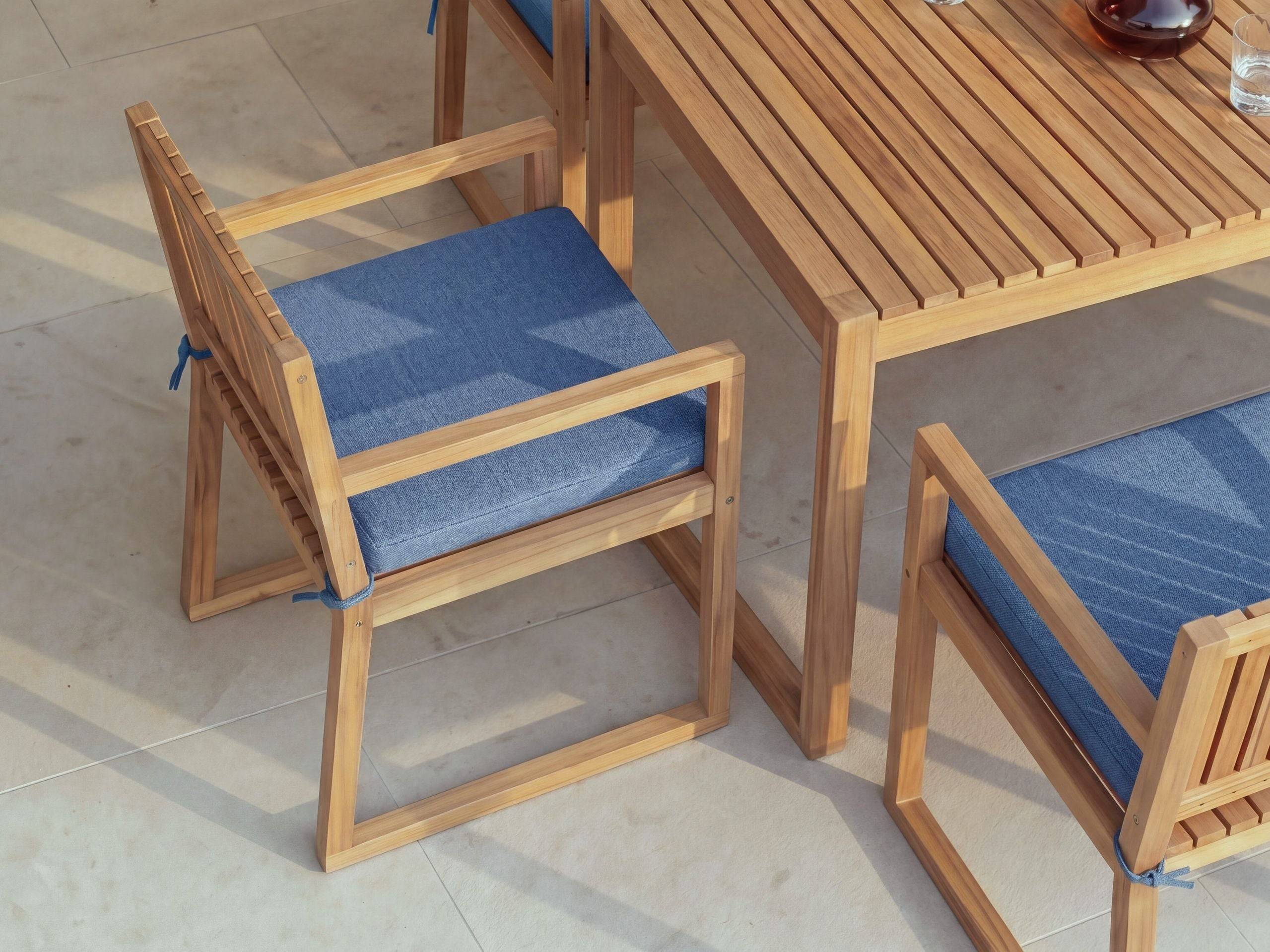 Beliani - Chaise de jardin Bois d'acacia certifié Bleu SASSARI PREMIUM - 54x59x80- Beliani - Image 1