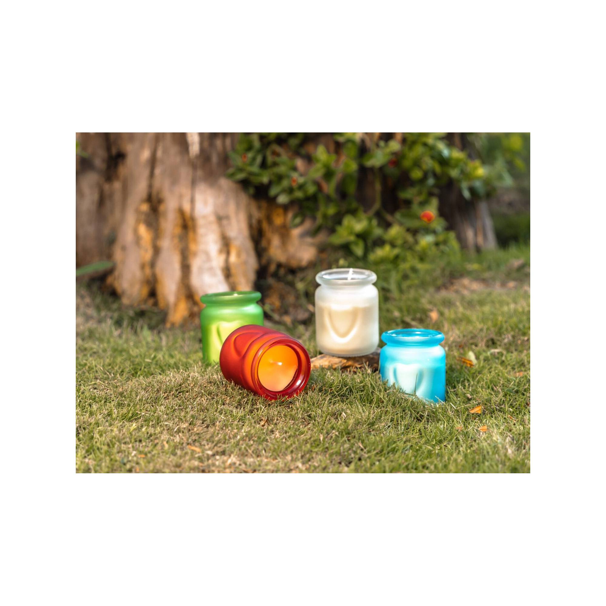 Sans Marque - Lot de 4 bougies citronnelle d'extérieure - Contre les moustiques - A la cire de soja - 6 x 7 cm - Image 2