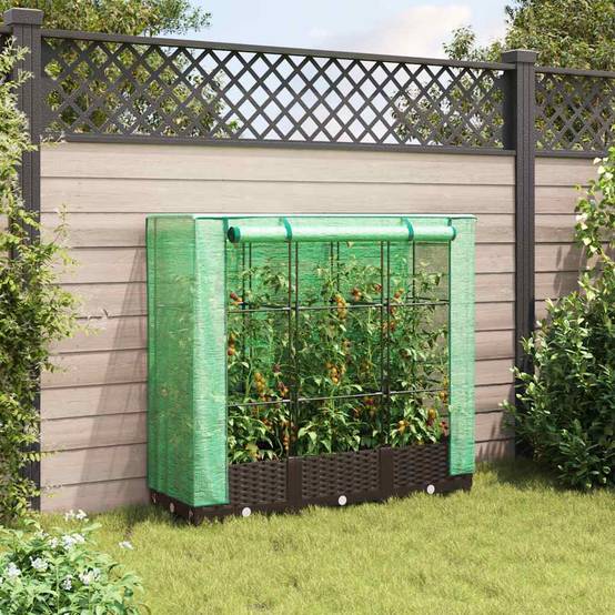 Vidaxl - Jardinière surélevée avec housse aspect rotin-Lit surélevé de jardin 120x40x123 cm 815722 - Image 3