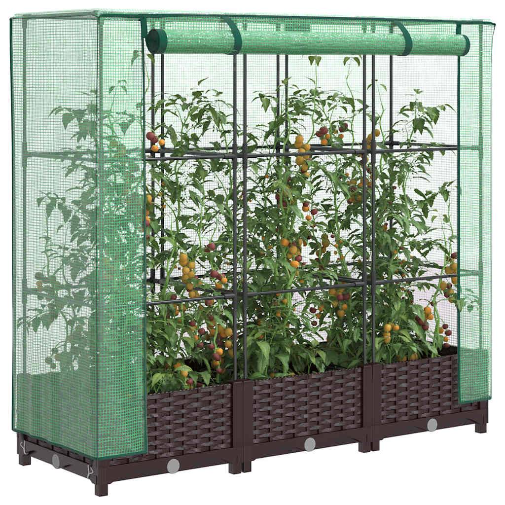Vidaxl - Jardinière surélevée avec housse aspect rotin-Lit surélevé de jardin 120x40x123 cm 815722 - Image 1