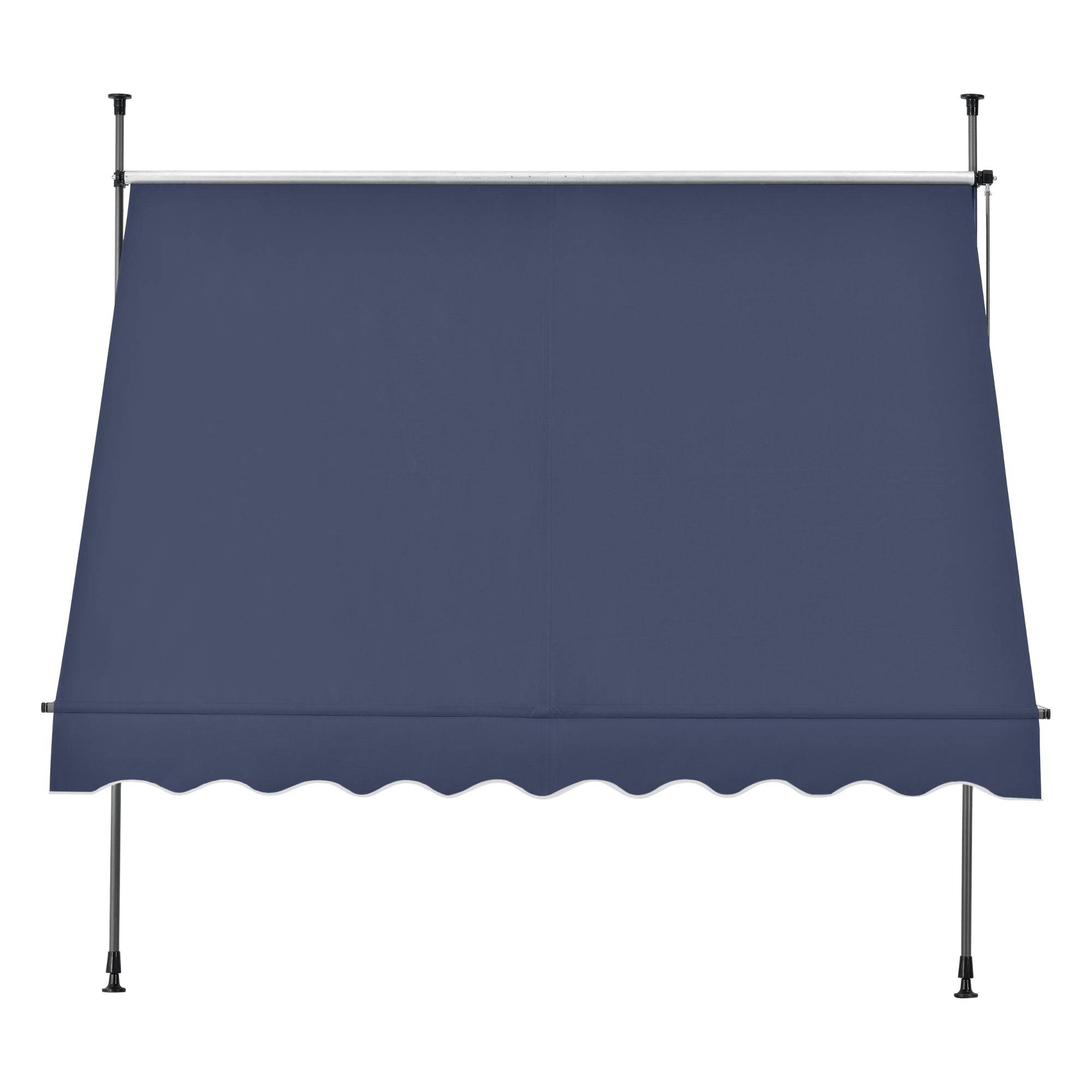 Helloshop26 - Store banne téléscopique acier polyester 200 x 120 x 200-300 cm bleu foncé - Image 3