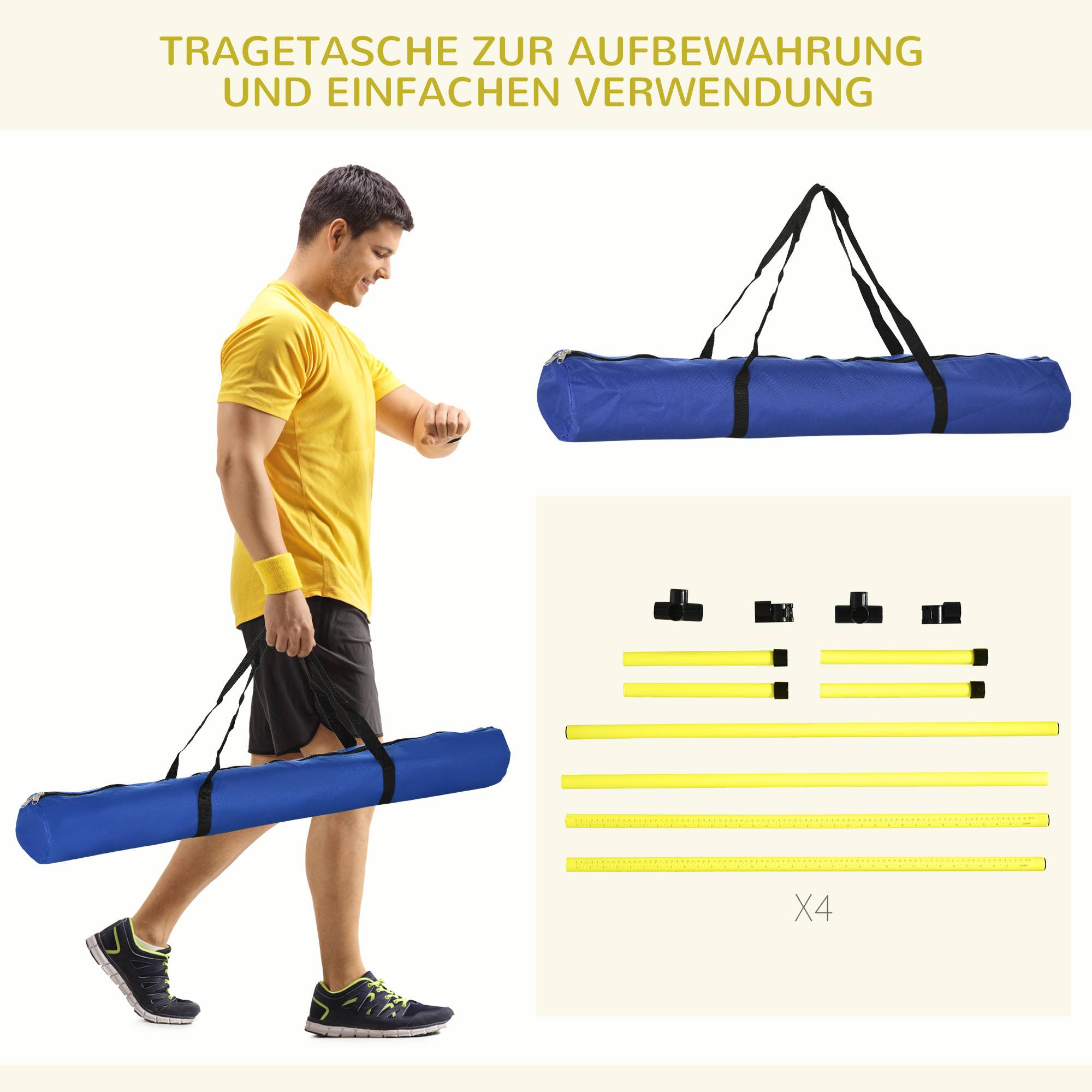 ComfortXL - Kit agilité chien jaune haies slalom barres au sol réglable transportable - ComfortXL Outdoor Living - Image 8