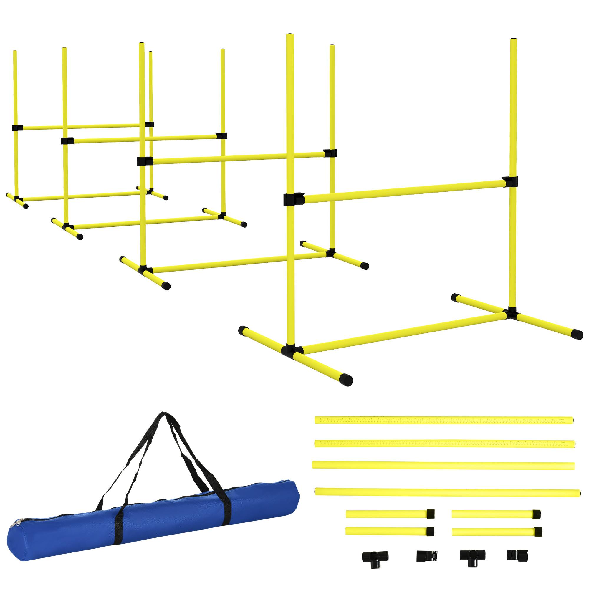 ComfortXL - Kit agilité chien jaune haies slalom barres au sol réglable transportable - ComfortXL Outdoor Living - Image 1