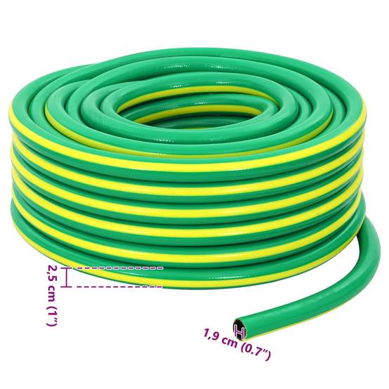 Vidaxl - Tuyau de jardin 5 couches Vert et jaune 3/4'' 50 m PVC vidaXL 42035828 - Image 3