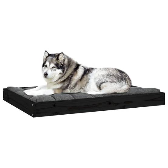 Vidaxl - Lit pour chien Noir 101,5x74x9 cm Bois de pin solide vidaXL 820870 - Image 7