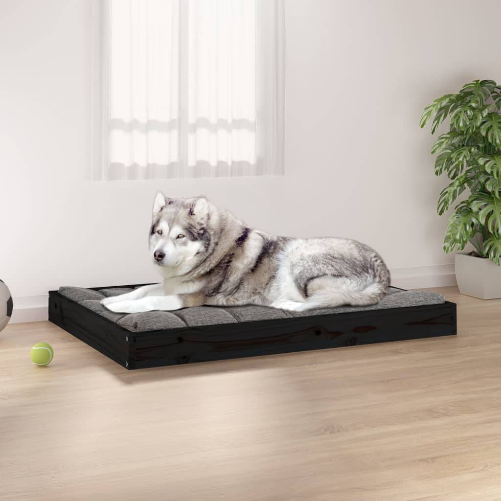 Vidaxl - Lit pour chien Noir 101,5x74x9 cm Bois de pin solide vidaXL 820870 - Image 1