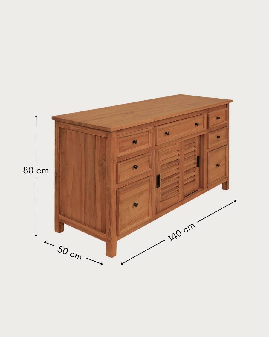 Savanna - Meuble  en teck portes persiennes - UNIQKA - Image 8