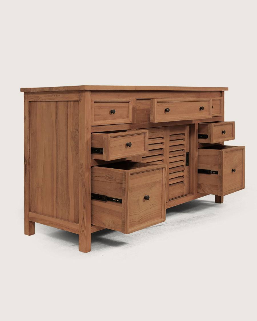 Savanna - Meuble  en teck portes persiennes - UNIQKA - Image 4