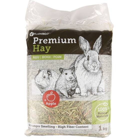 Flamingo - Foin de pré premium avec pommes 1 kg soit 30 litres pour rongeur - Image 1