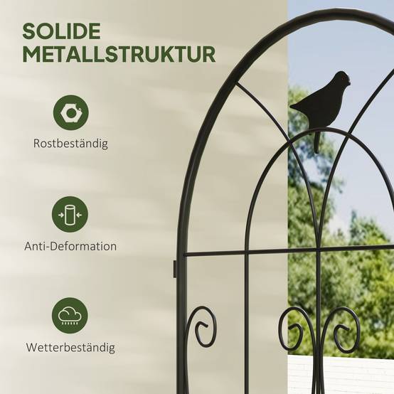 ComfortXL - Treillis de jardin métal noir 50 x 120 cm lot de 2 pour plantes grimpantes brise-vue motifs oiseaux décoratif - Image 7