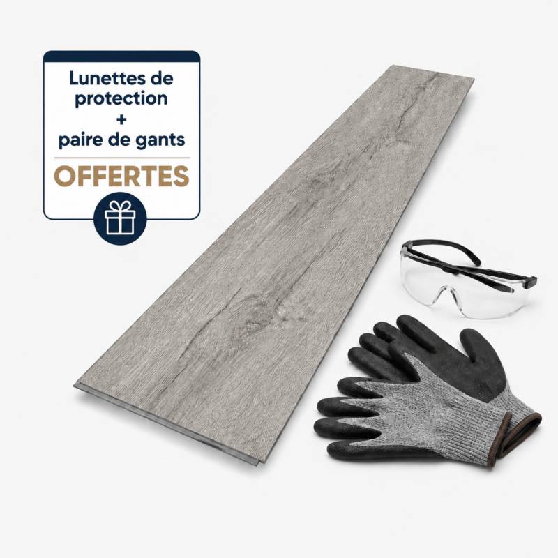 Sol vinyle SPC clipsable 31,2 m² chêne gris - Sous couche intégrée, usure 0,5 mm - Coloris - Chêne gris - Image 2