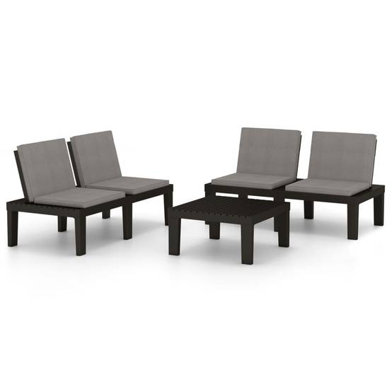 ComfortXL - Salon de jardin 3p Plastique avec Coussins pour Terrasse Extérieur Gris – ComfortXL Outdoor Living - Image 2