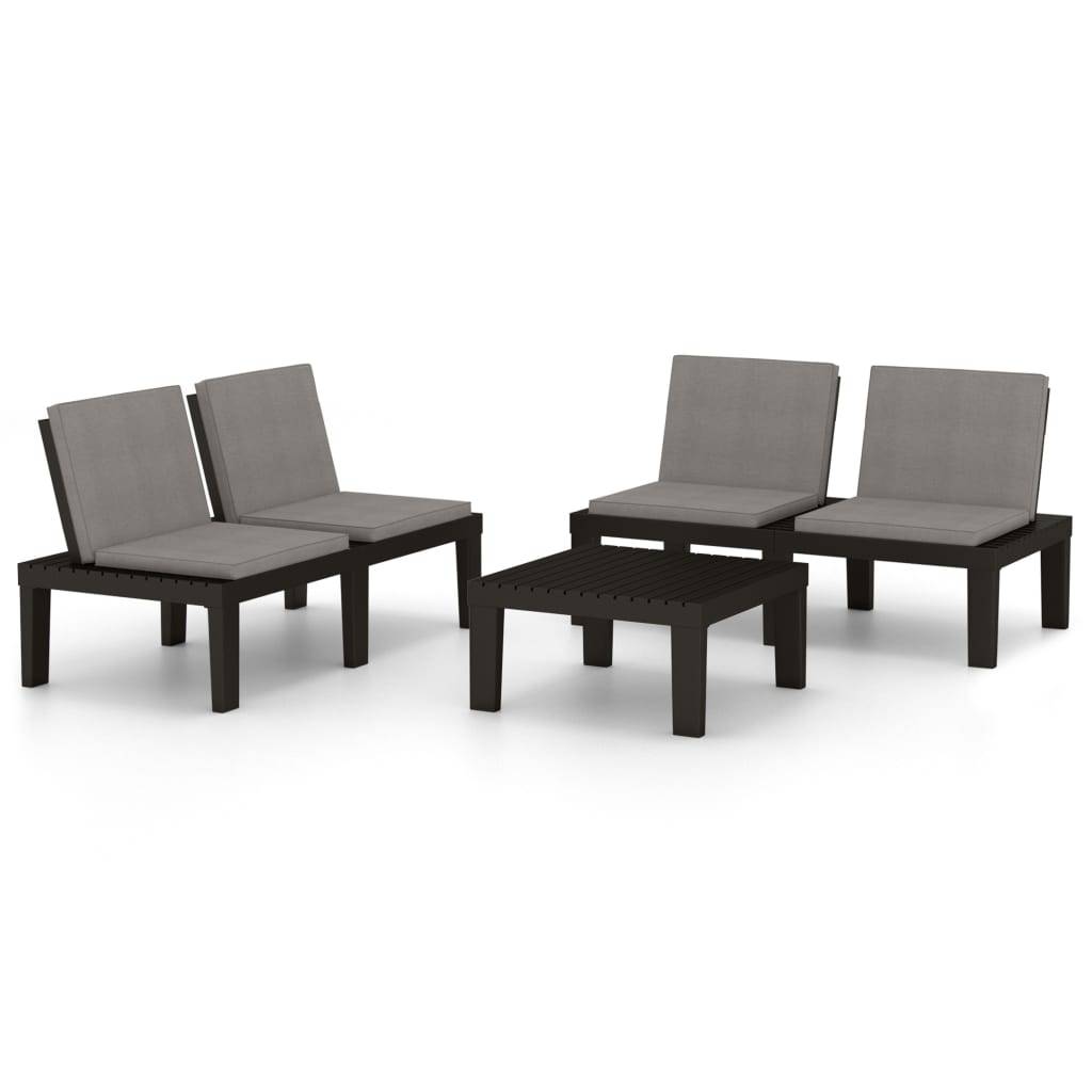 ComfortXL - Salon de jardin 3p Plastique avec Coussins pour Terrasse Extérieur Gris – ComfortXL Outdoor Living - Image 2