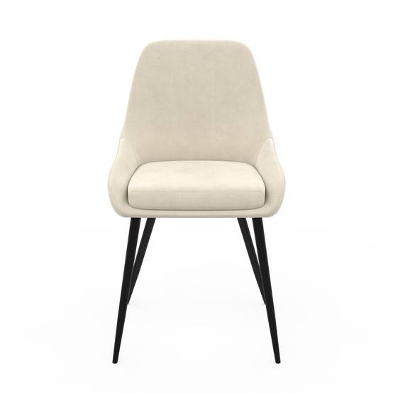 Lot de 6 chaises THALYA en velours beige avec accoudoirs - Image 4