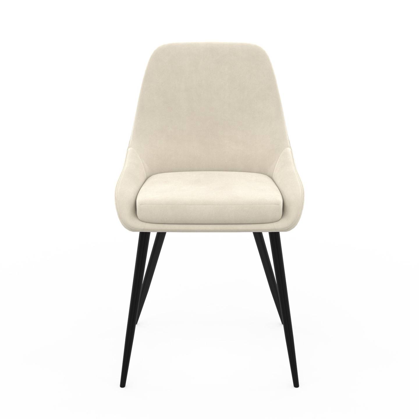 Lot de 6 chaises THALYA en velours beige avec accoudoirs - Image 4