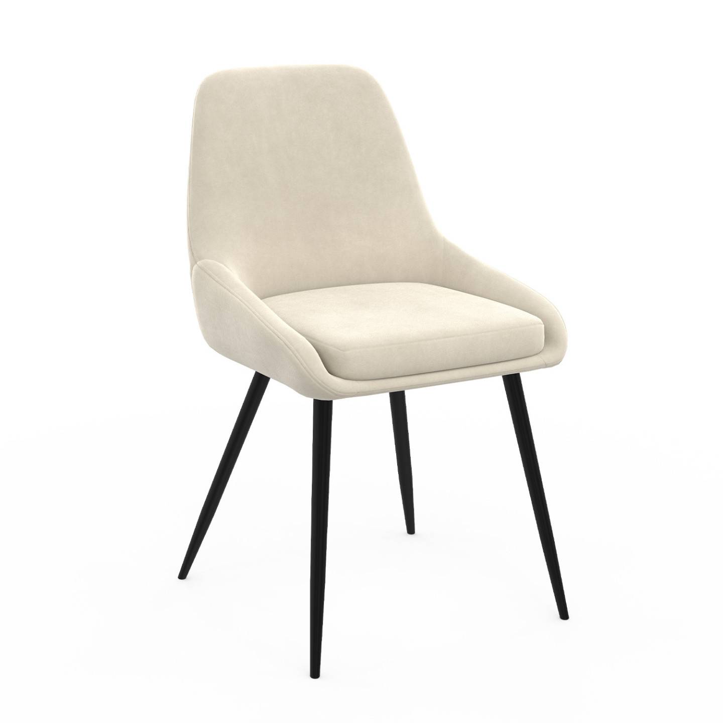 Lot de 6 chaises THALYA en velours beige avec accoudoirs - Image 3
